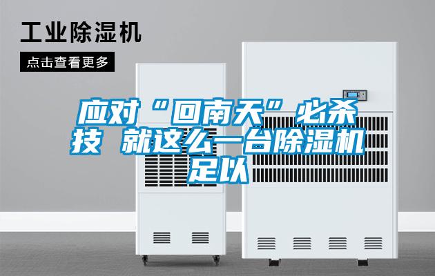 應(yīng)對“回南天”必殺技 就這么一臺(tái)除濕機(jī)足以