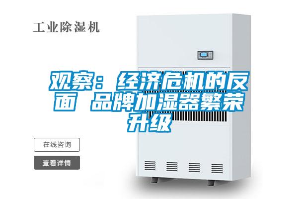 觀察:經(jīng)濟危機的反面 品牌加濕器繁榮升級