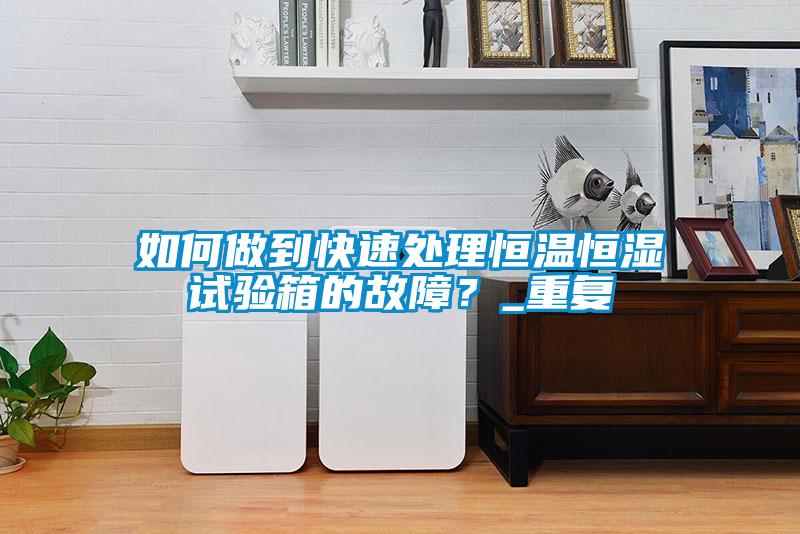 如何做到快速處理恒溫恒濕試驗箱的故障?_重復